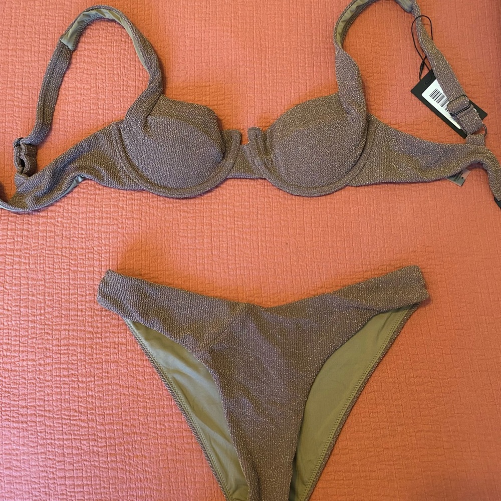 Brown Sparkle Vetchy Bikini with Tags